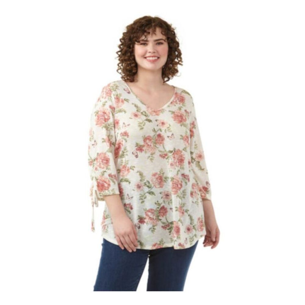 STATUS BY CHENAULT Womens Top Stretch V Neck